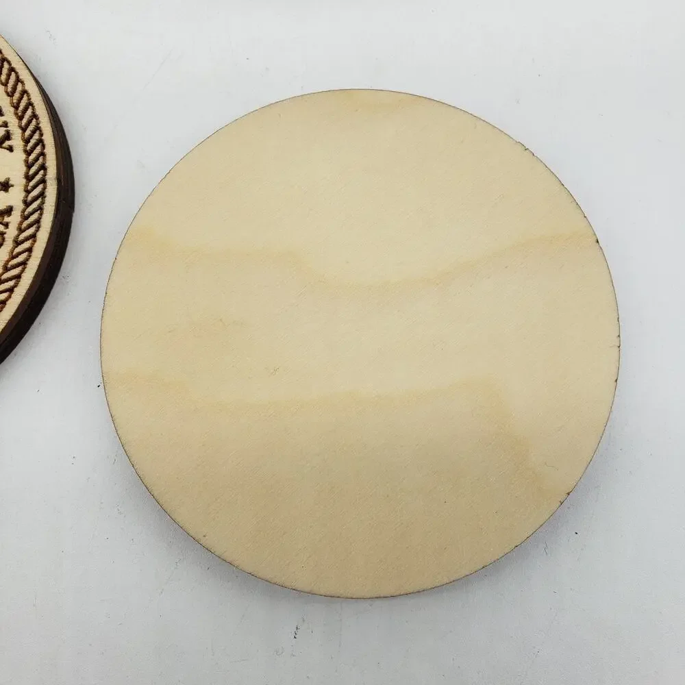 Wood Coasters w/Holder‎ U.S. Navy Logo Wood Burned. Desktop. Office. Decor. NICE
